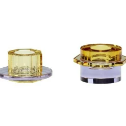 Kiosk Candlestick 2-pack, Amber/Purple
