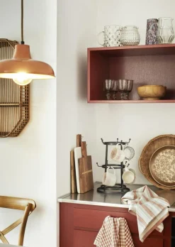 Kitchen Towel Checked 50x70 cm, Burnt Orange