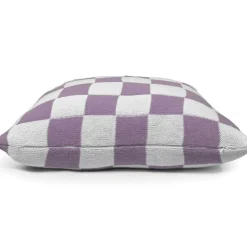 Knitted Check Cushion Cover 50x50 cm, Lilac