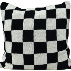 Knitted Check Cushion Cover 50x50 cm, Lilac