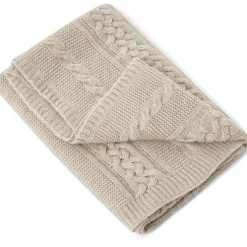 Knitted Wool Blanket 70x100 cm, Oat