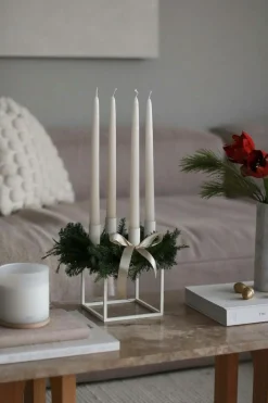 Kubus 4 Candle Holder, Olive