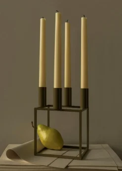 Kubus 4 Candle Holder, Olive