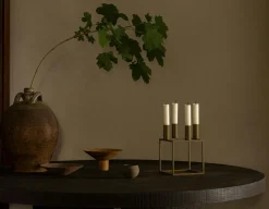 Kubus 4 Candle Holder, Olive