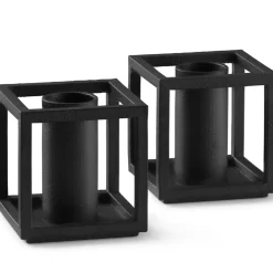 Kubus Micro Candle Holder 2-pack, Black