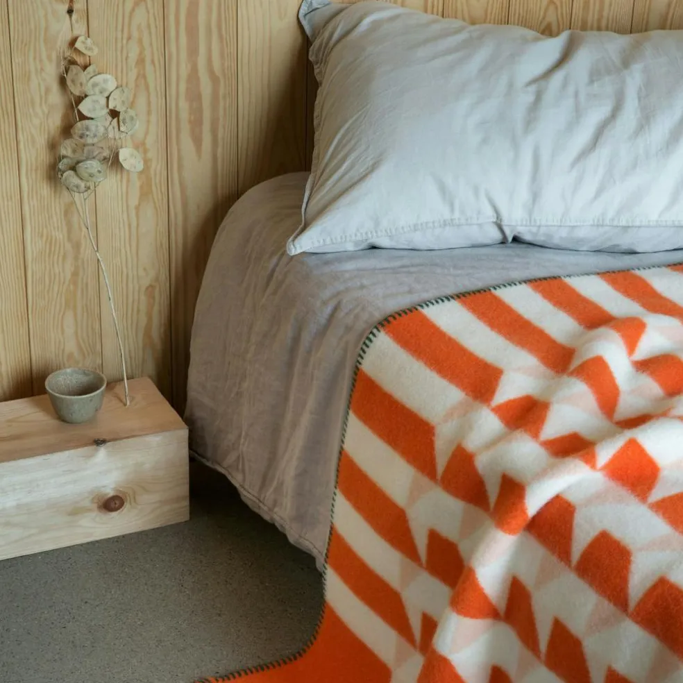 Kvam Wool Plaid 135x200 cm, Orange