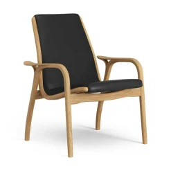Laminett Armchair Leather, Lacquered Walnut / Black