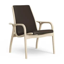 Laminett Armchair Leather, Lacquered Walnut / Black