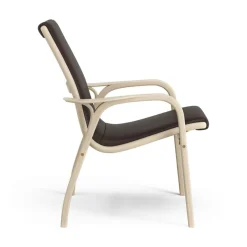 Laminett Armchair Leather, Lacquered Walnut / Black