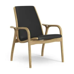 Laminett Armchair Leather, Lacquered Walnut / Black