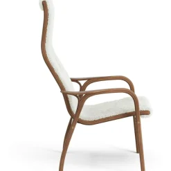 Lamino Armchair, Natural lacquered Walnut / Sheepskin Moonlight
