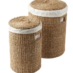 Laundry Basket With Lid, 2-pack