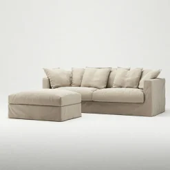 Le Grand Air Footstool Cotton, Beige