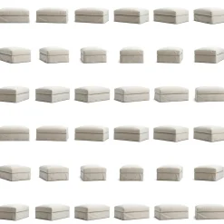 Le Grand Air Footstool Linen, Misty Grey