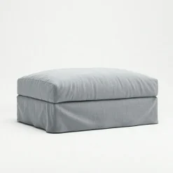 Le Grand Air Footstool Linen, Misty Grey