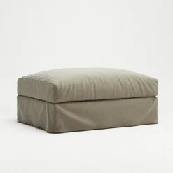 Le Grand Air Footstool Linen, Misty Grey