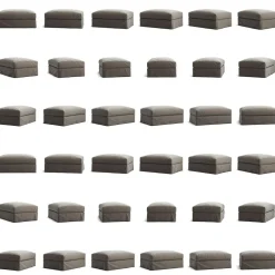 Le Grand Air Footstool Linen, Misty Grey