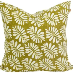 Leaf Cushion Cover 50x50 cm, Mustard