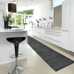 Leather Rug 75x300 cm, Dark Grey