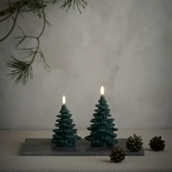 Led Candle Christmas Tree 10x15 cm, Pine Green