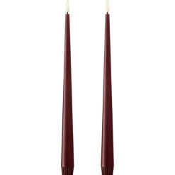 Led Candles 2-pack 40 cm, Deep Wine