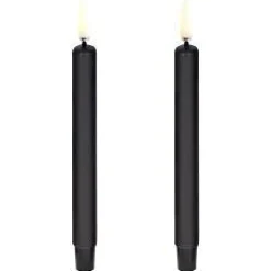 LED Mini Taper Candle Plain Black, 1,3 x 13,8 cm