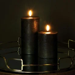 LED Pillar Candle 7,8 x 10,1 cm, Grey