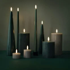 LED Pillar Candle 7,8 x 10,1 cm, Grey