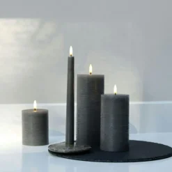 LED Pillar Candle 7,8 x 10,1 cm, Grey