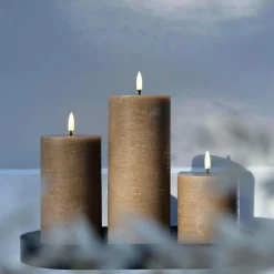 LED Pillar Candle 7,8 x 10,1 cm, Grey