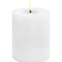 LED Pillar Candle Melted 7,8x10,1 cm, Forest Black