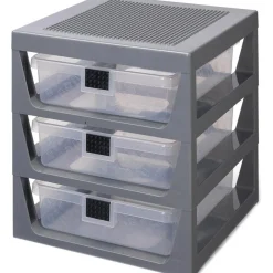 LEGO® Shelf With 3 Drawers, Grey