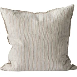 Linen Cushion Cover 50x50 cm, Hazelnut Stripe