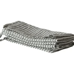 Linen Kitchen Towel 50x70 cm, Grey / White
