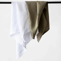 Linen Kitchen Towel 50x70 cm, Bleached White