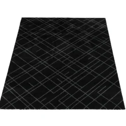 Lines Door Mat Black / Grey, 130x90 cm