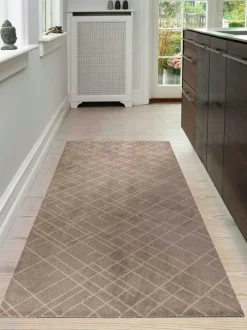 Lines Door Mat Sand / Beige, 200x90 cm