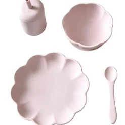 Little Poppy Childrens Tableware 4 Pieces, Light Pink