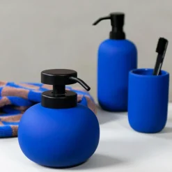 Lotus Soap Dispenser Low, Cobalt-blue