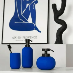 Lotus Soap Dispenser Low, Cobalt-blue