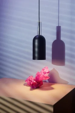 Luceo Cylinder Lamp, Black/Clear