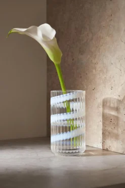 Lyngby Vase Swirl White, 15,5 cm