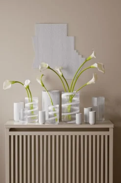 Lyngby Vase Swirl White, 15,5 cm