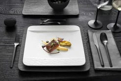 Manufacture Rock Squared Plate, Black 28 cm