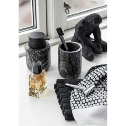 Marble Toothbrush Holder, Black/Grey