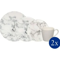Marmory Tableware Set 8 Pieces, White