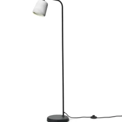 Material Floor Lamp, White Opal Glass