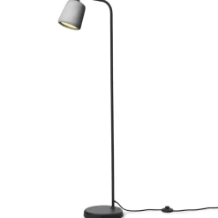 Material Floor Lamp, White Opal Glass