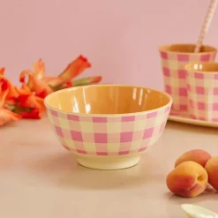 Melamine Bowl 70 cl, Check Pink