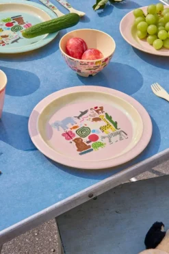 Melamine Plate 20 cm, Pink Happy Forest